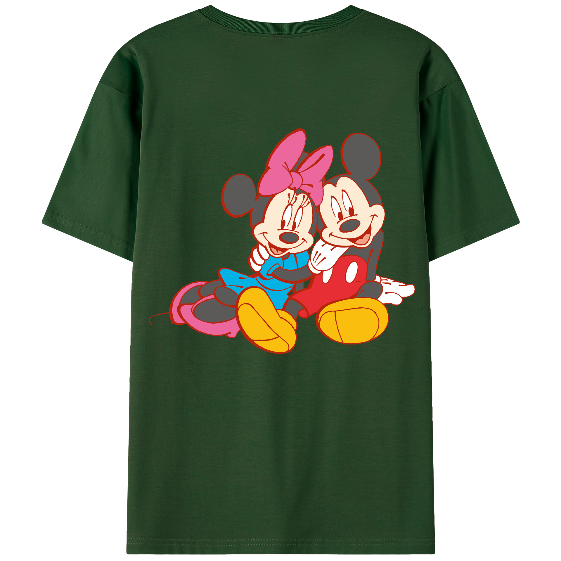 （画像用） ミッキーマウス Mickey Mouse 綿100％半袖Tシャツ（背面プリント）